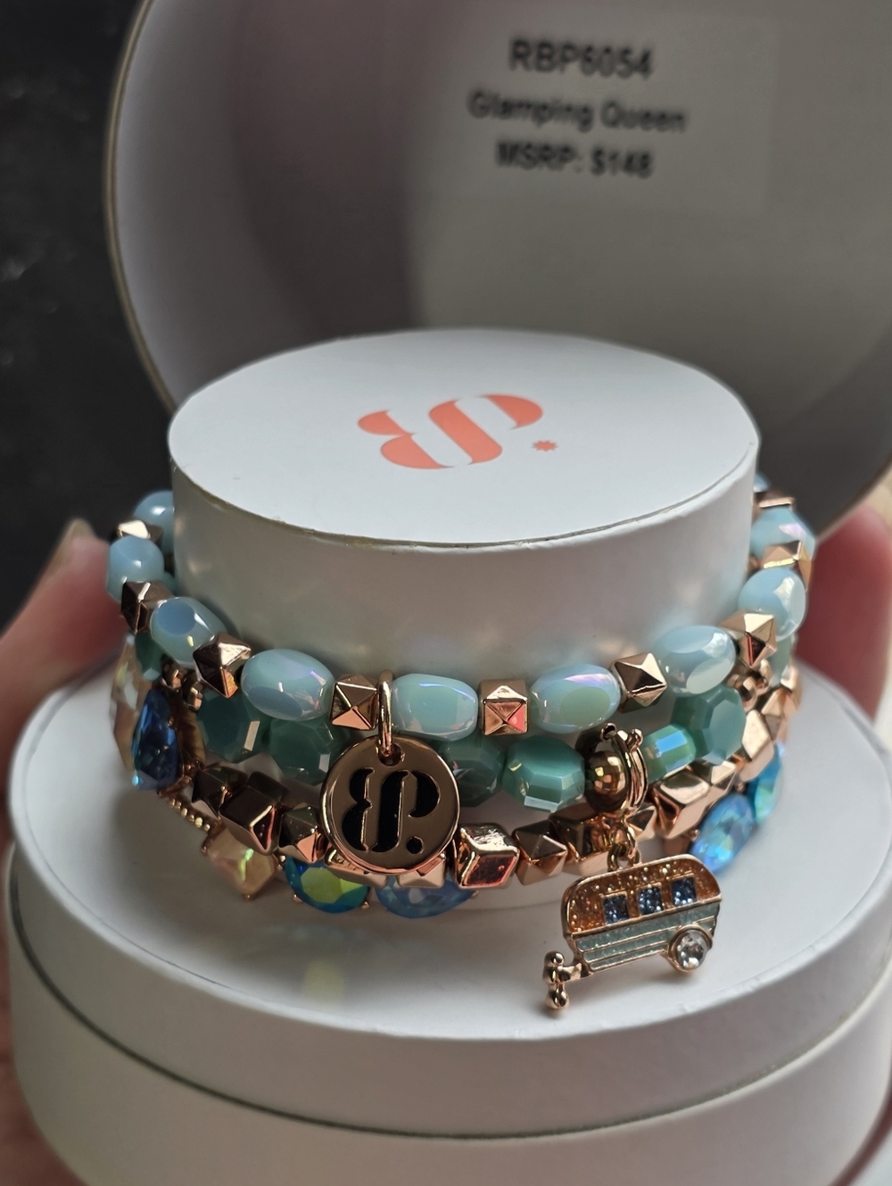 Elegant Rose Gold and Pastel Beaded Bracelet 2023 Set From Bomb Party.